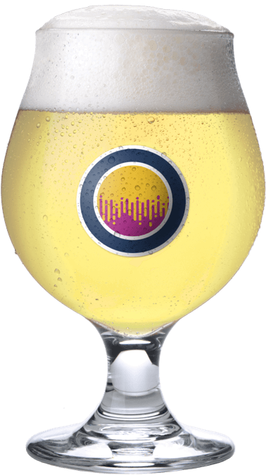 snifter beer glass with vibes sour medallion