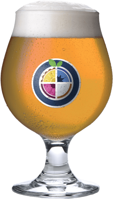 snifter beer glass with yum series medallion