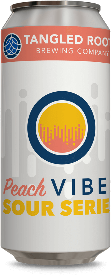 16 ounce can of peach vibes sour series beer