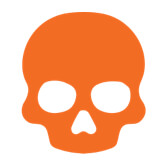 orange skull medallion