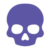 purple skull medallion