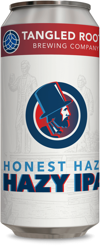 16oz can of honest haze ipa